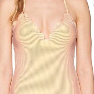 Jessica Simpson Under the Sea Scalloped-Edge Textured One-Piece Swimsuit